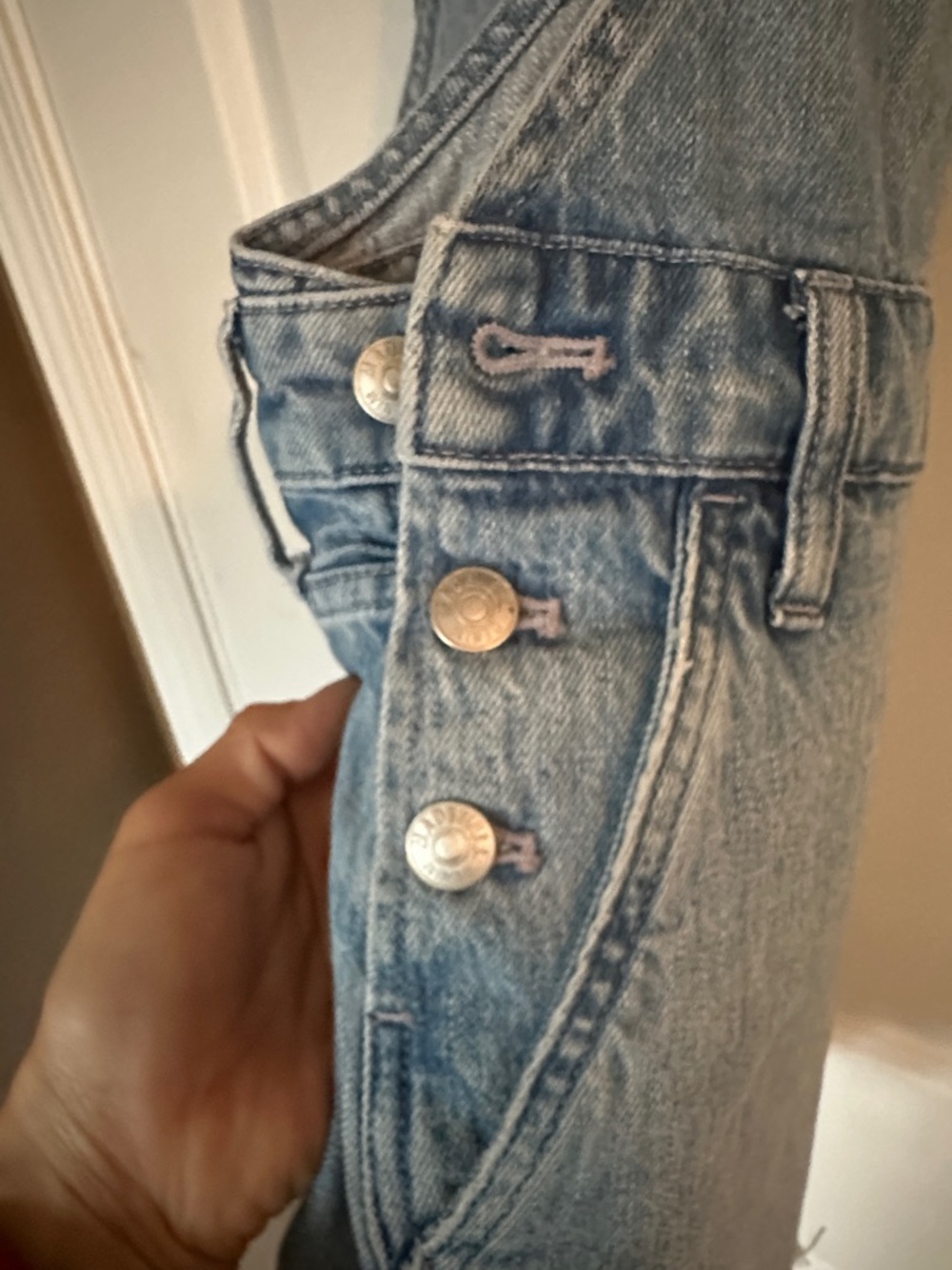 Madewell Light Blue Denim Short Overalls - Picture 2 of 6